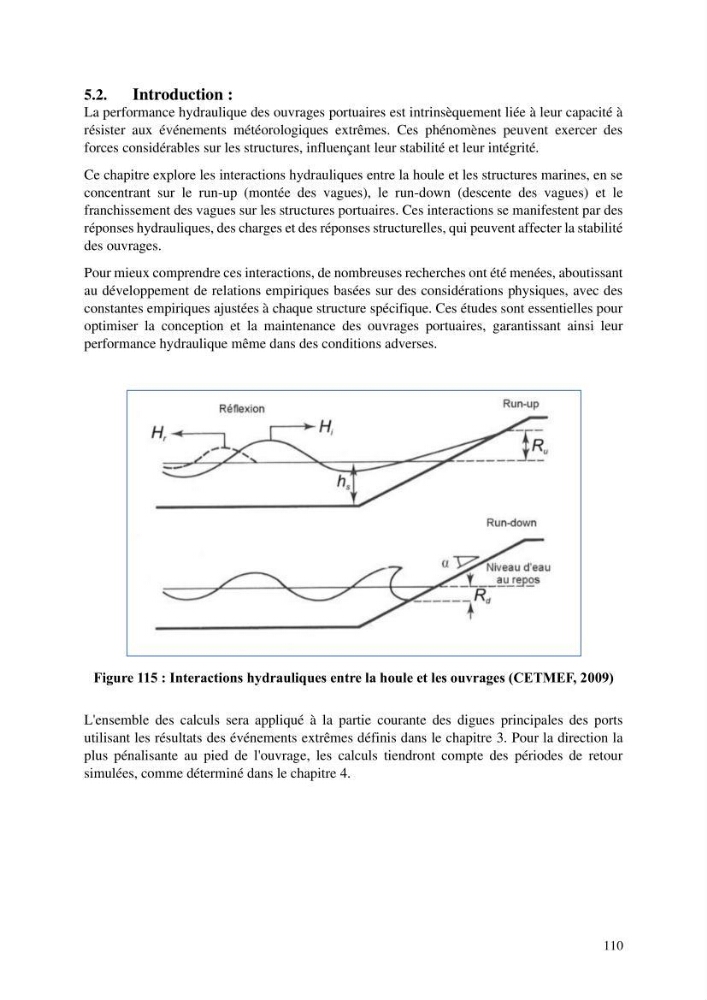 Modelisation de l\'impact des evenements meteorologiques extremes sur le fonctionnement des ouvrages maritimes