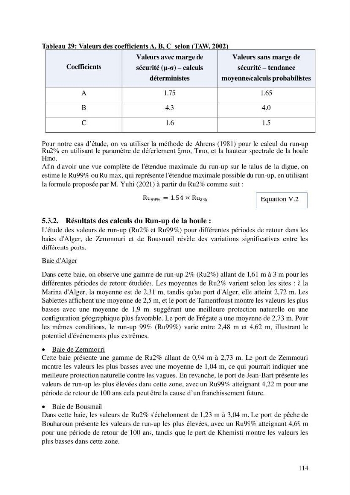 Modelisation de l\'impact des evenements meteorologiques extremes sur le fonctionnement des ouvrages maritimes