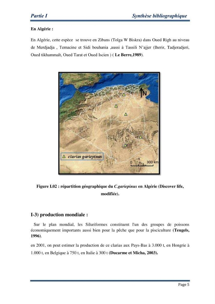 Maitrise de la reproduction artificielle et étude comparative de la croissance du poisson-chat africain Clarias gariepinus (Bruchell,1822 ) selon trois formules d\'aliments