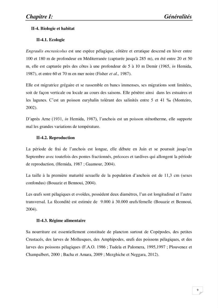 Impact de la variation du taux de mortalité Z sur l\'estimation de la biomasse exploitable de l\'Anchois Engraulis encrasicolus (LINNE, 1758) de la région Est de la côte Algérienne.