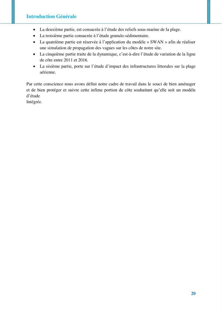 Impact des ouvrages de protection sur la morphodynamique des côtes: cas d\'étude : Bois sacré Gouraya-Tipaza