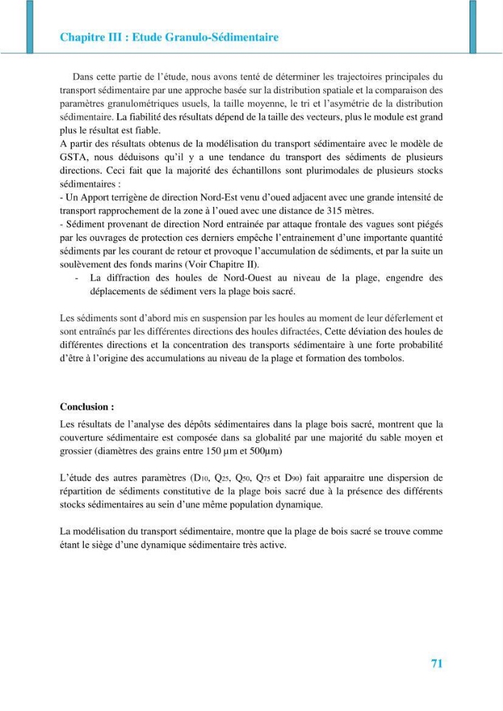 Impact des ouvrages de protection sur la morphodynamique des côtes: cas d\'étude : Bois sacré Gouraya-Tipaza