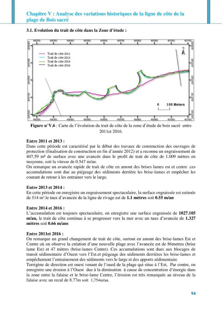 Impact des ouvrages de protection sur la morphodynamique des côtes: cas d\'étude : Bois sacré Gouraya-Tipaza