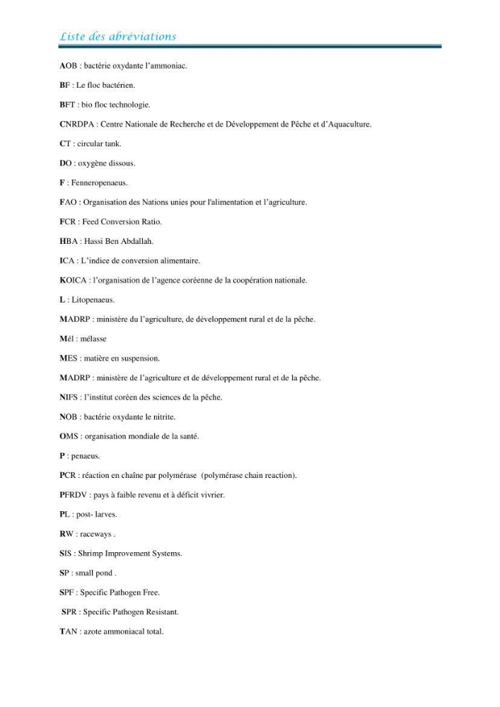 Contribution à la maîtrise des procédés d\'élevage de la crevette à pattes blanches Litopénaeus vannamel à basse salinité avec le système de biofloc dans la ferme pilote de crevetticulture de Hassi ben Abdallah (Ouargla):