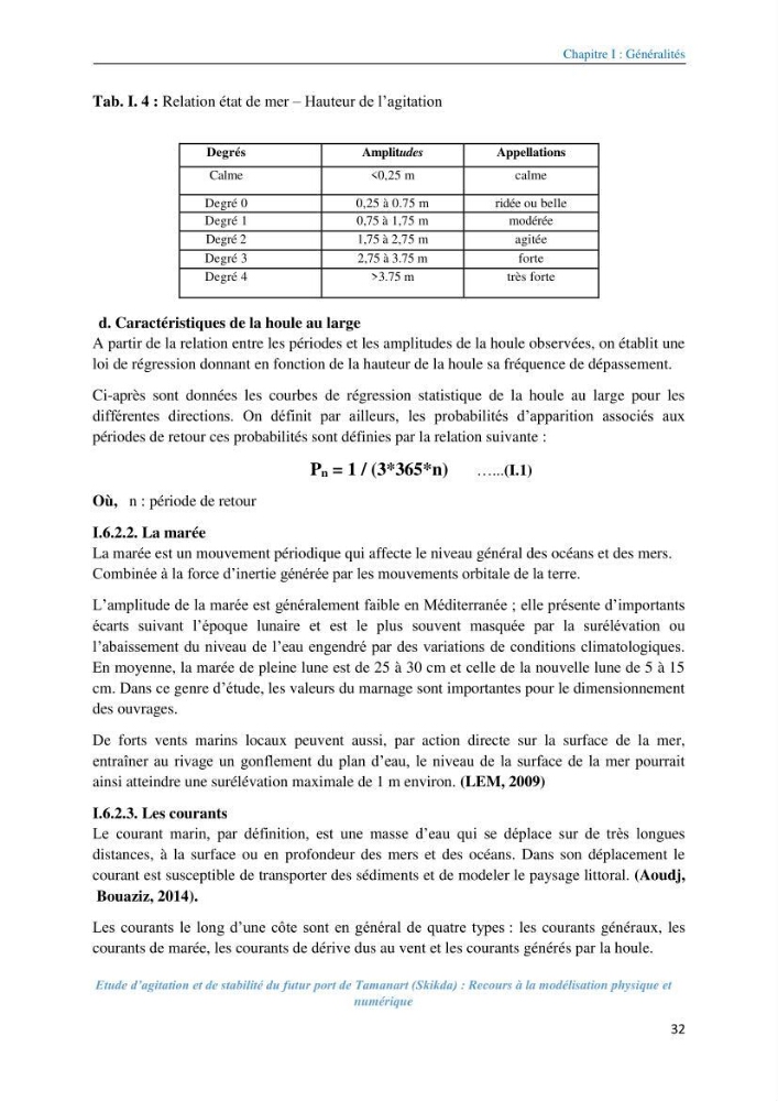 Etude d’agitation et de stabilité du futur port de Tamanart (Skikda): recours à la modélisation physique et numérique