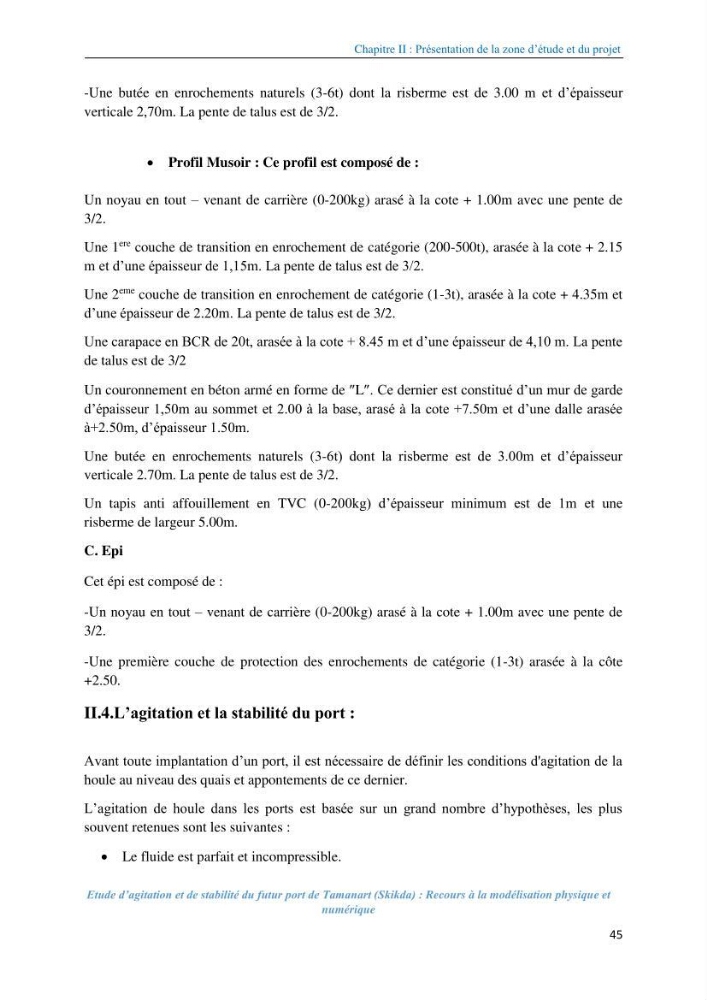 Etude d’agitation et de stabilité du futur port de Tamanart (Skikda): recours à la modélisation physique et numérique