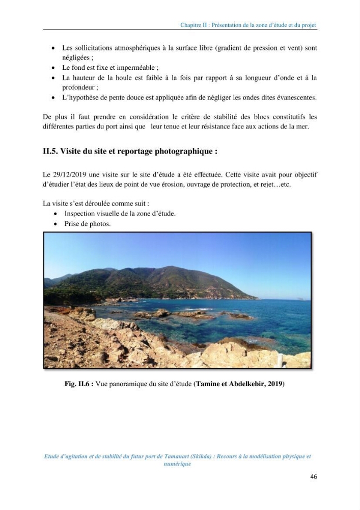 Etude d’agitation et de stabilité du futur port de Tamanart (Skikda): recours à la modélisation physique et numérique