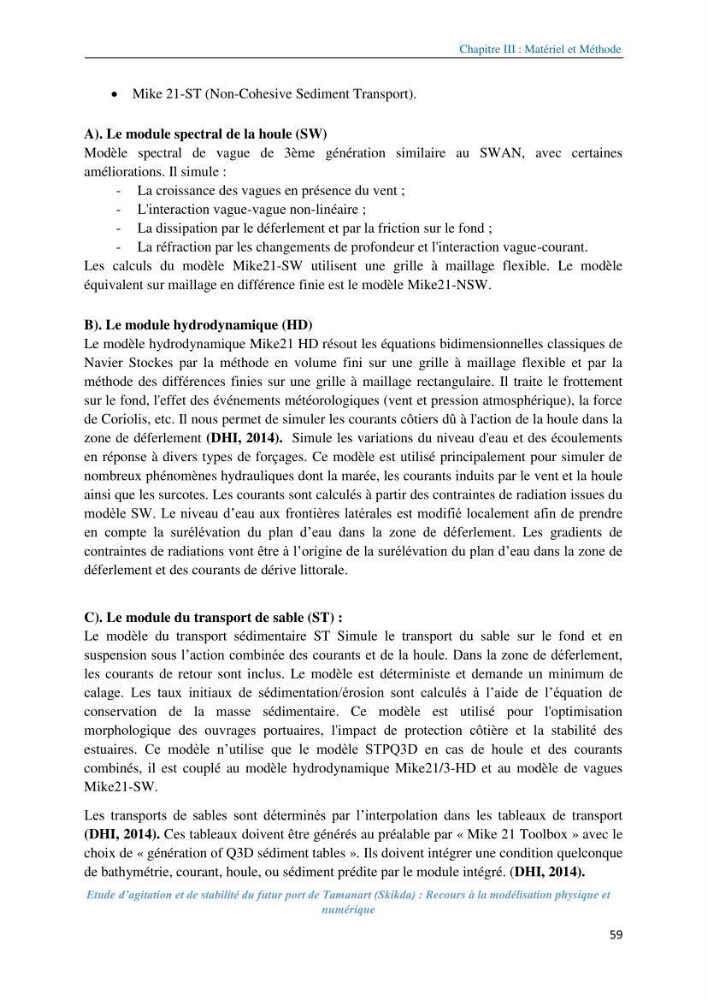 Etude d’agitation et de stabilité du futur port de Tamanart (Skikda): recours à la modélisation physique et numérique