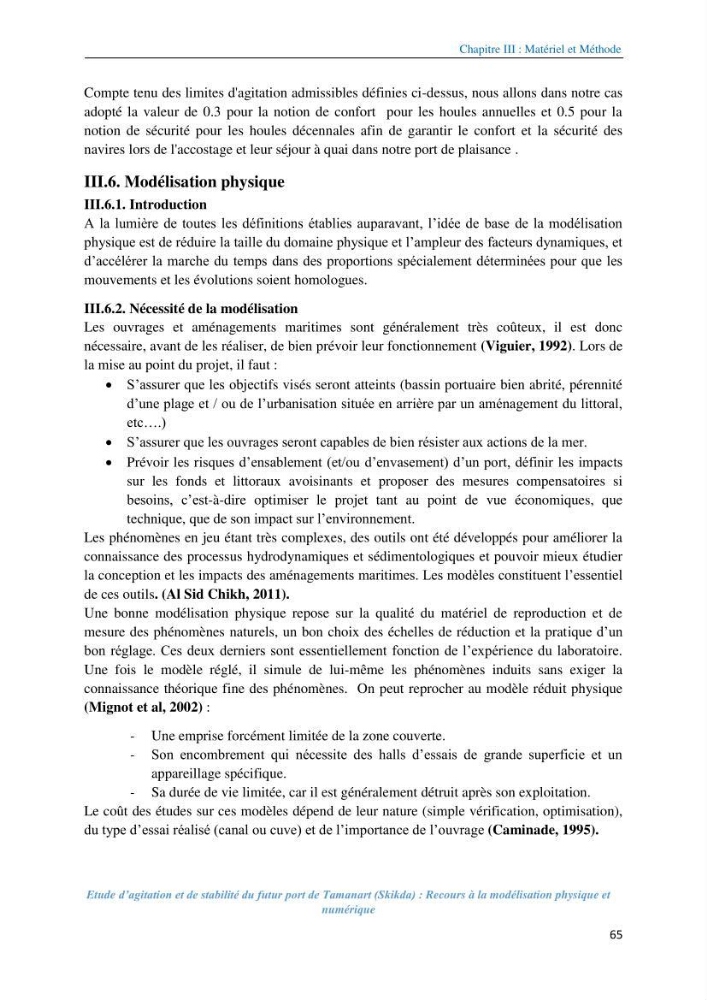 Etude d’agitation et de stabilité du futur port de Tamanart (Skikda): recours à la modélisation physique et numérique