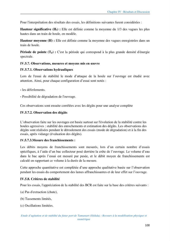 Etude d’agitation et de stabilité du futur port de Tamanart (Skikda): recours à la modélisation physique et numérique