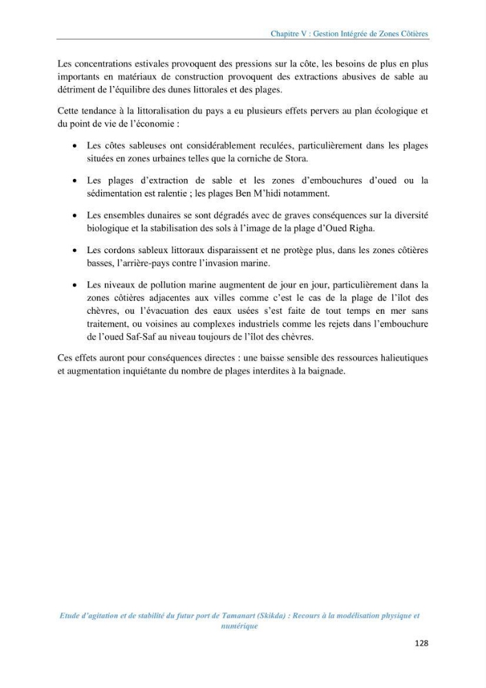 Etude d’agitation et de stabilité du futur port de Tamanart (Skikda): recours à la modélisation physique et numérique