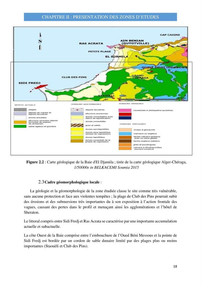 Influence des ouvrages portuaires et de protection sur l\'équilibre du littoral centre Algerien: