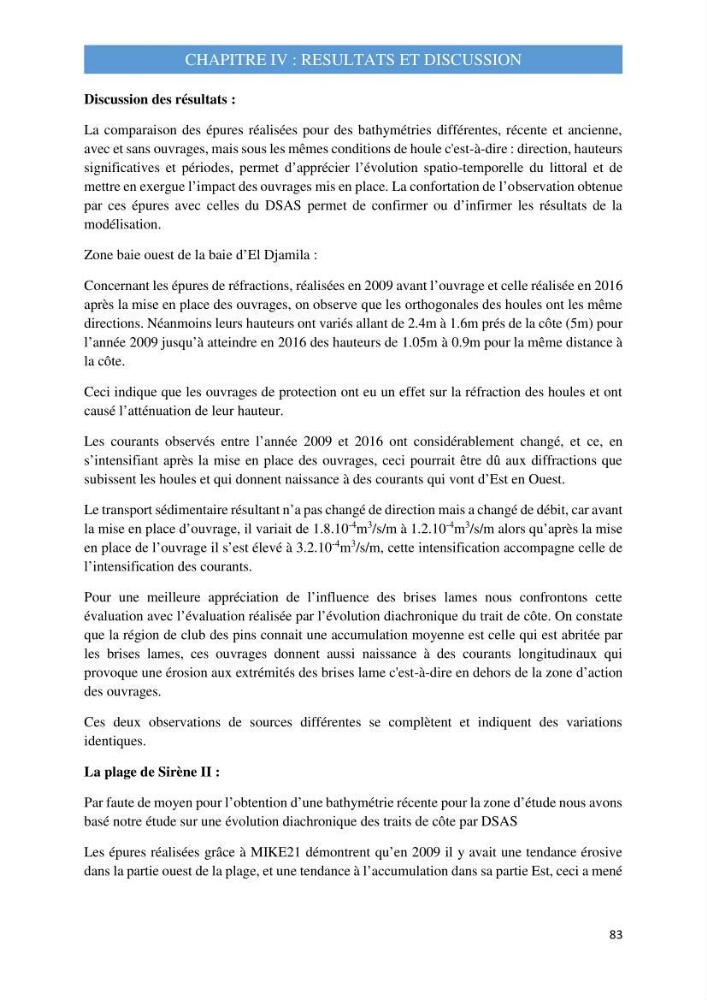 Influence des ouvrages portuaires et de protection sur l\'équilibre du littoral centre Algerien: