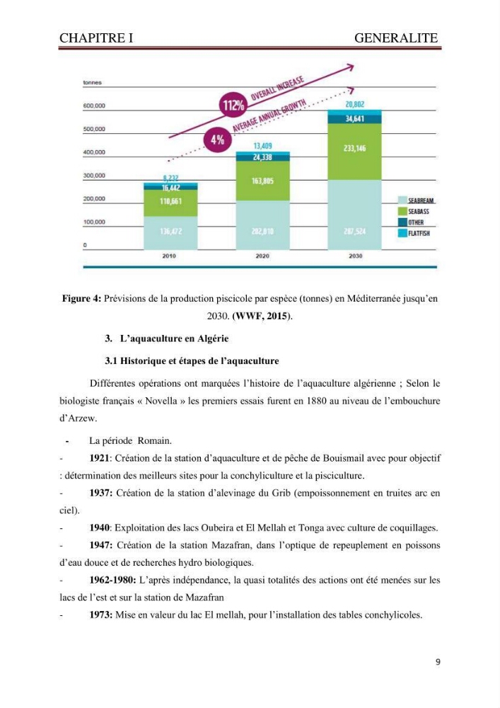 Caractérisation environnementale de la ferme d\'élevage de Daurade Sarl EAM : Ain tagourait Bouismail Tipaza