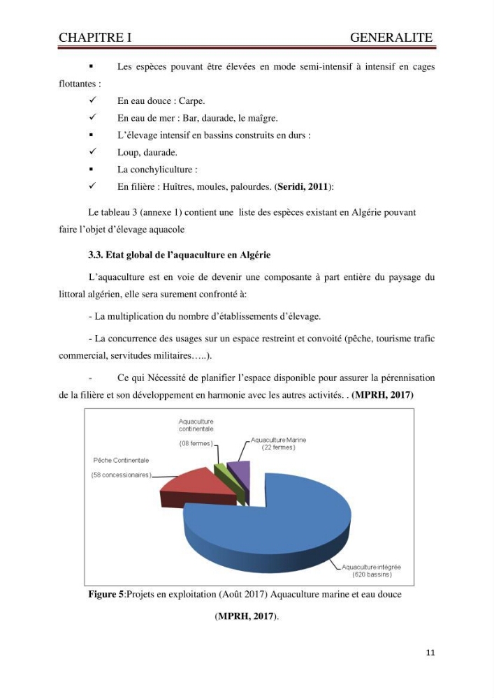Caractérisation environnementale de la ferme d\'élevage de Daurade Sarl EAM : Ain tagourait Bouismail Tipaza