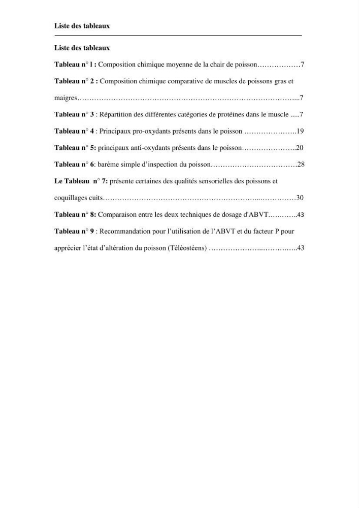Evaluation de la qualité du poisson par méthodes physico-chimiques: