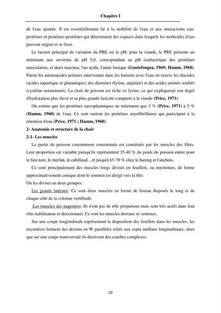 Evaluation de la qualité du poisson par méthodes physico-chimiques: