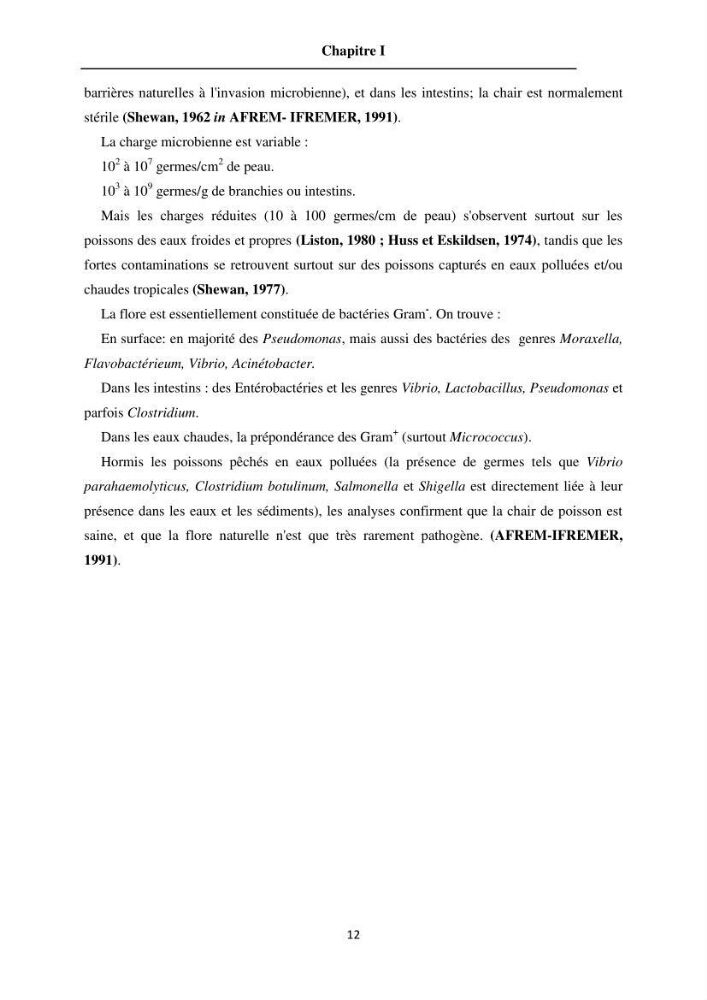 Evaluation de la qualité du poisson par méthodes physico-chimiques: