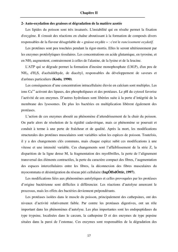 Evaluation de la qualité du poisson par méthodes physico-chimiques:
