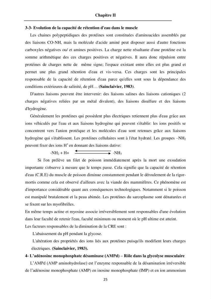 Evaluation de la qualité du poisson par méthodes physico-chimiques:
