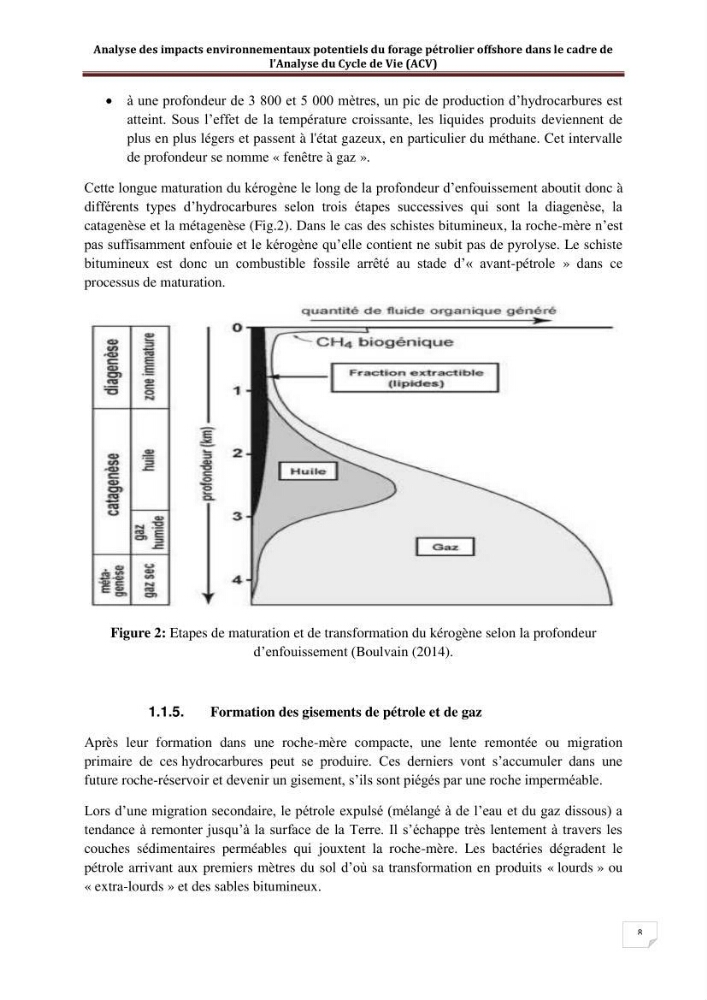 Analyse des impacts environnementaux potentiels du forage pétrolier offshore dans le cadre de l’Analyse du Cycle de Vie (ACV)