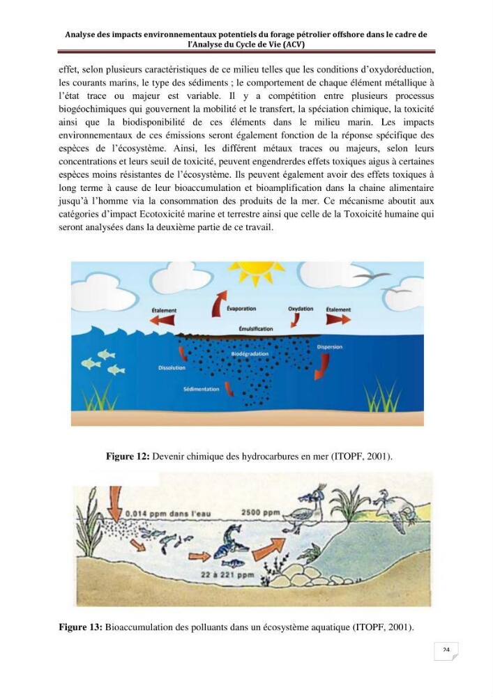 Analyse des impacts environnementaux potentiels du forage pétrolier offshore dans le cadre de l’Analyse du Cycle de Vie (ACV)