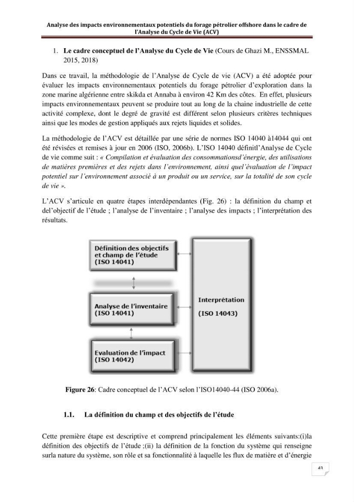 Analyse des impacts environnementaux potentiels du forage pétrolier offshore dans le cadre de l’Analyse du Cycle de Vie (ACV)
