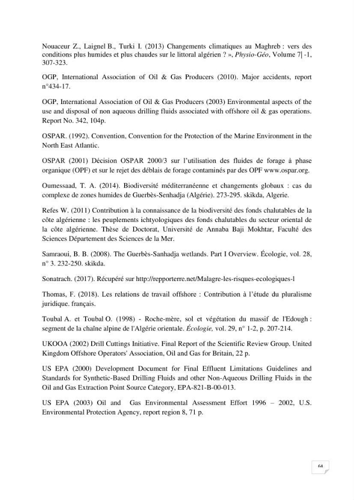 Analyse des impacts environnementaux potentiels du forage pétrolier offshore dans le cadre de l’Analyse du Cycle de Vie (ACV)