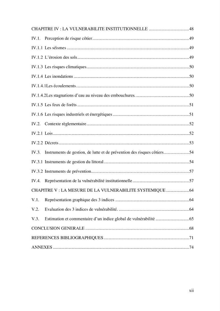 La vulnérabilité et la gestion de la zone côtière