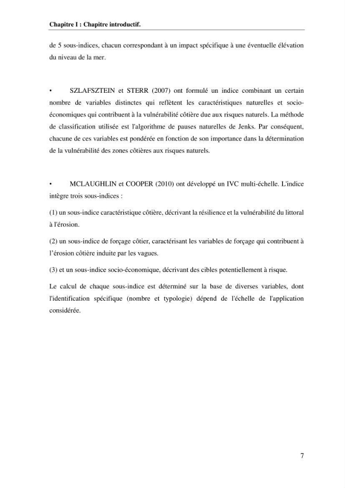 La vulnérabilité et la gestion de la zone côtière