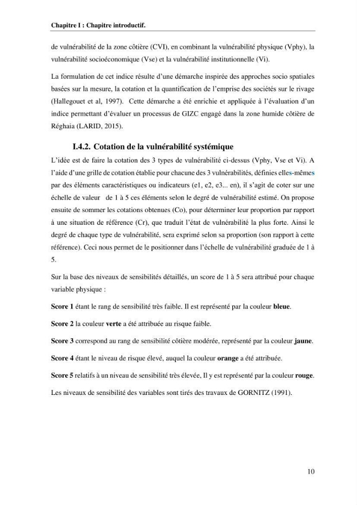 La vulnérabilité et la gestion de la zone côtière