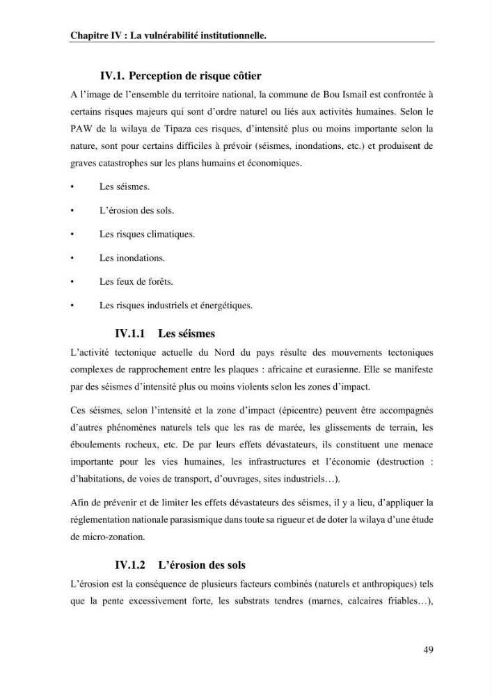 La vulnérabilité et la gestion de la zone côtière