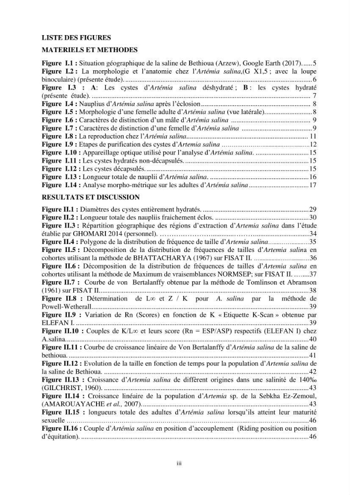 Mis en place des outils technologiques necessaires au developpement d\'un elevage d\'Artémia Salina du saline de Bethioua