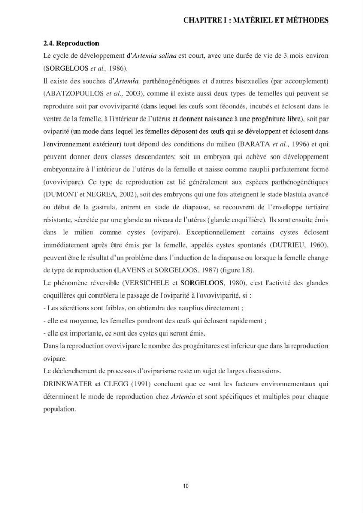 Mis en place des outils technologiques necessaires au developpement d\'un elevage d\'Artémia Salina du saline de Bethioua