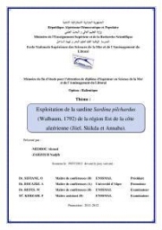Exploitation de la sardine Sardina pilchardus ( Walbaum,1792) de la région Est de la côte Algerienne ( Jijel,Skikda et Annaba):