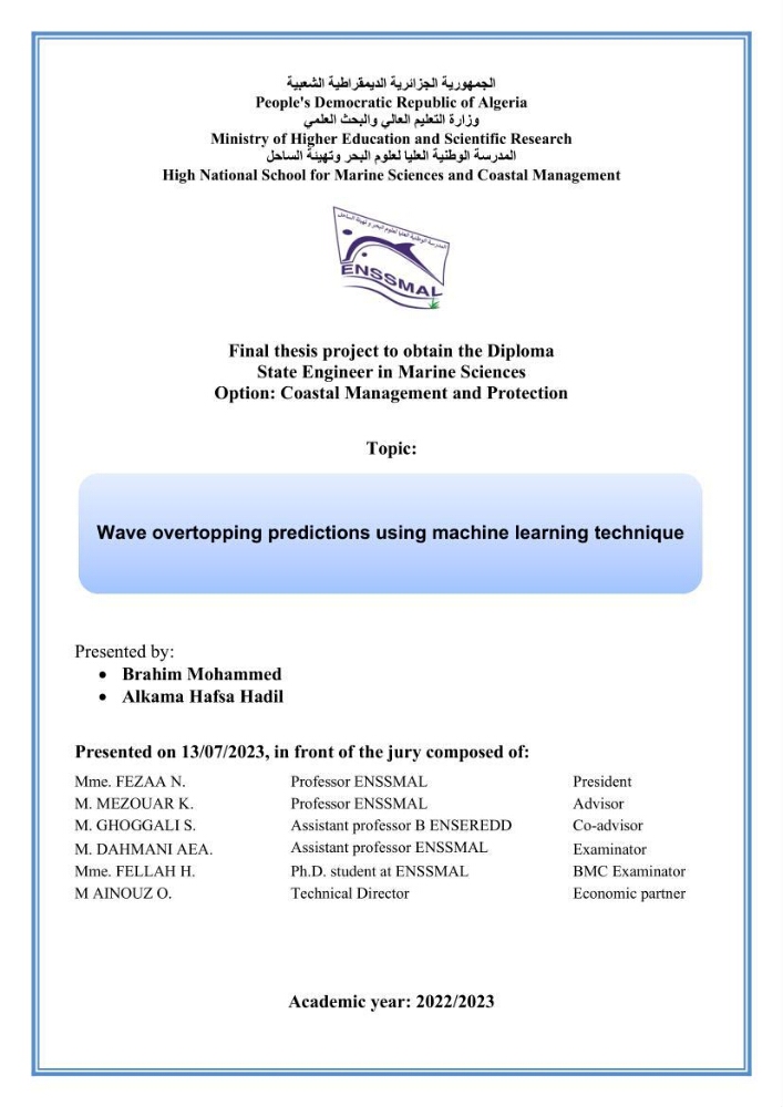 Wave overtopping predictions using machine learning technique