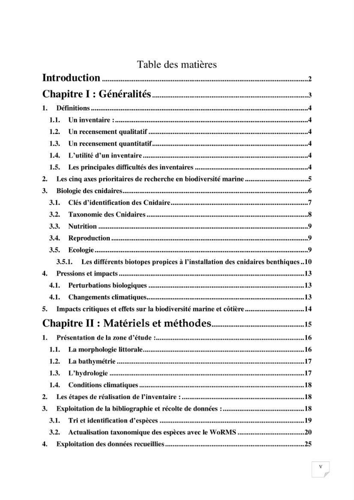 Inventaire des cnidaires de la côte Algérienne