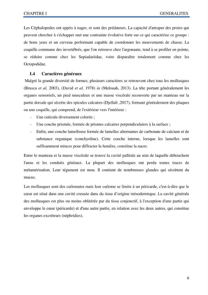 Inventaire des mollusques de la côte Algérienne: