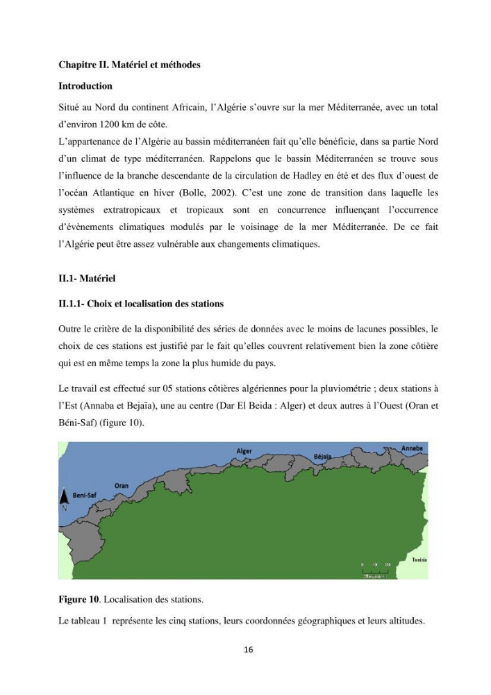 Etude des variabilités climatiques sur la côte Algerienne