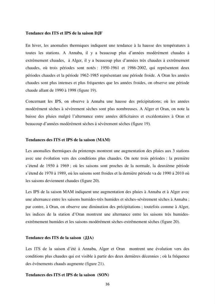 Etude des variabilités climatiques sur la côte Algerienne