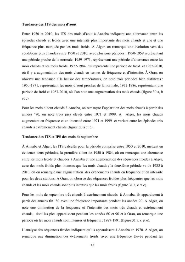 Etude des variabilités climatiques sur la côte Algerienne