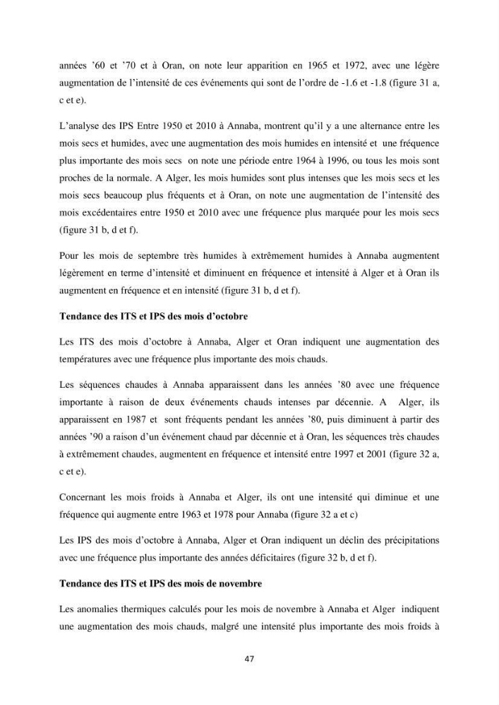 Etude des variabilités climatiques sur la côte Algerienne
