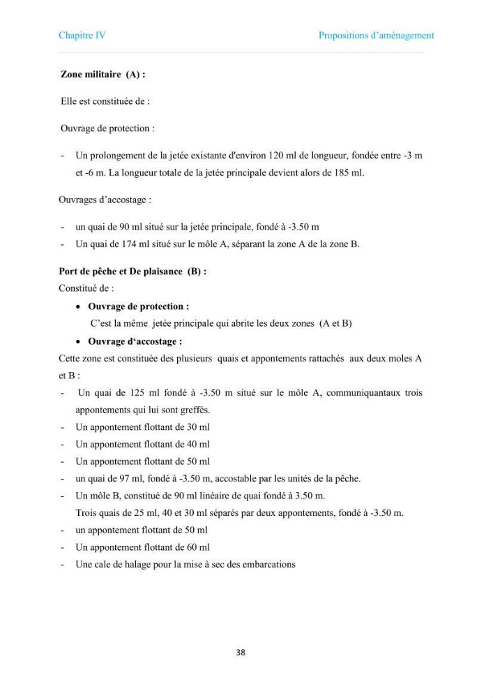 Proposition d\'aménagements du port de Tamentfoust