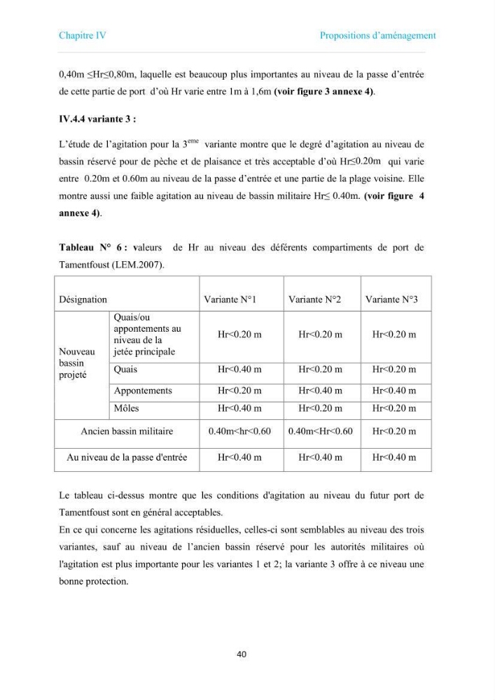 Proposition d\'aménagements du port de Tamentfoust