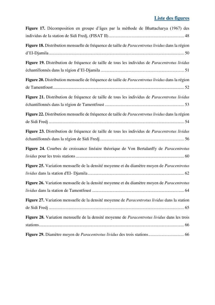Dynamique,biologie et écologie de l\'oursin comestible Paracentrotus lividus (Lamarc,1816) de la côte algéroise