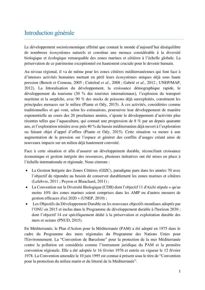 La gestion intégrée des parcs naturels côtiers: Cas du Parc National de Gouraya (PNC)? Bejaia