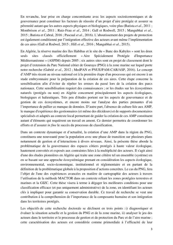 La gestion intégrée des parcs naturels côtiers: Cas du Parc National de Gouraya (PNC)? Bejaia