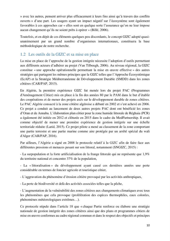 La gestion intégrée des parcs naturels côtiers: Cas du Parc National de Gouraya (PNC)? Bejaia