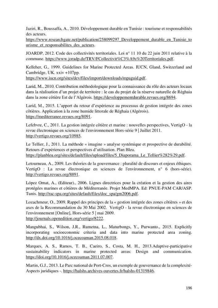 La gestion intégrée des parcs naturels côtiers: Cas du Parc National de Gouraya (PNC)? Bejaia