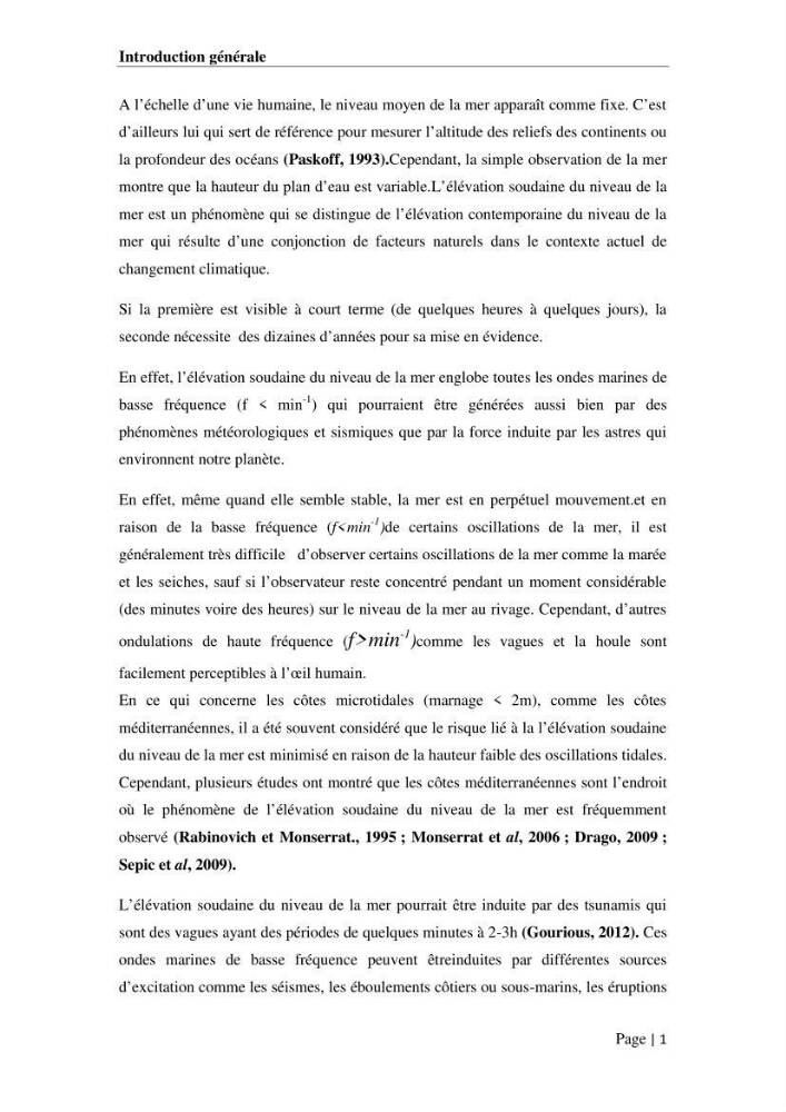 Contribution à la compréhension de la hausse Soudaine du Niveau de la mer